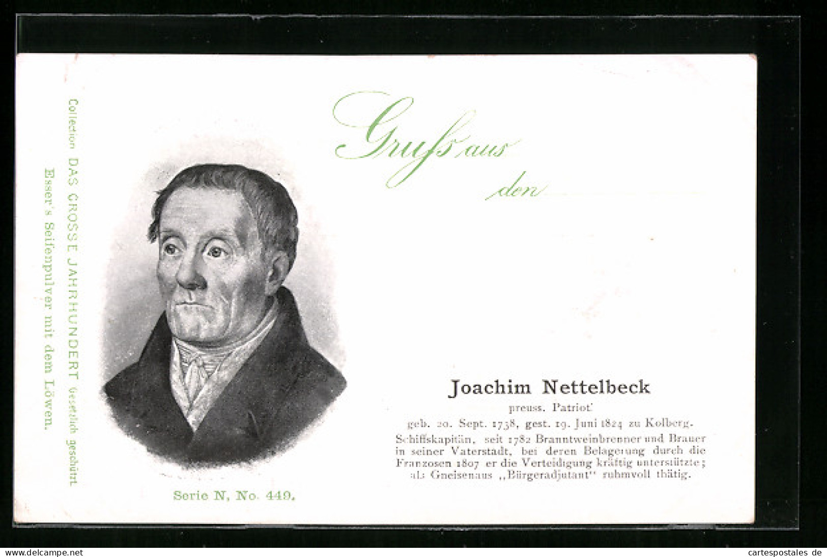 AK Joachim Nettelbeck, Preussischer Patriot, 1738-1824  - Andere Oorlogen