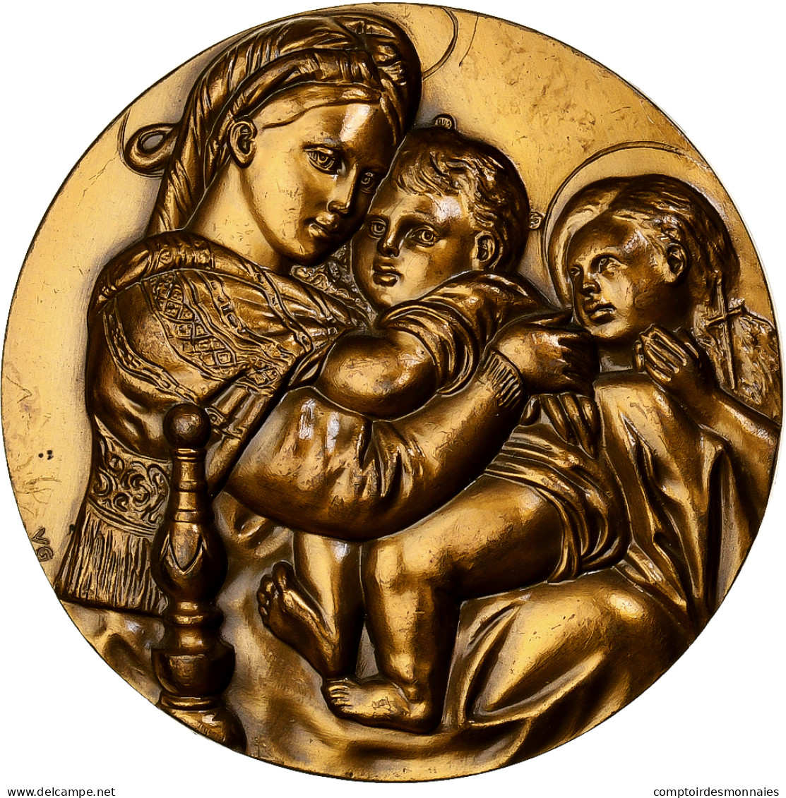 France, Médaille, Mère Et Enfants, Bronze Florentin, MDP, SUP - Other & Unclassified