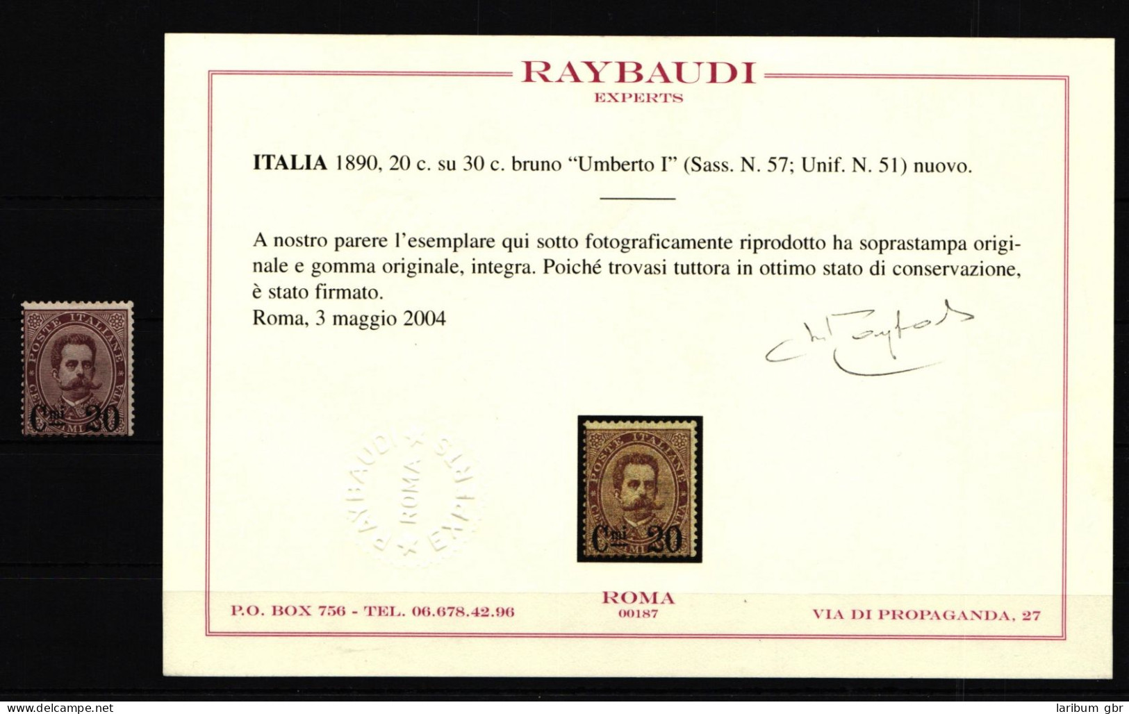 Italien 56 Postfrisch Mit Expertise Raybaudi #IO867 - Non Classés