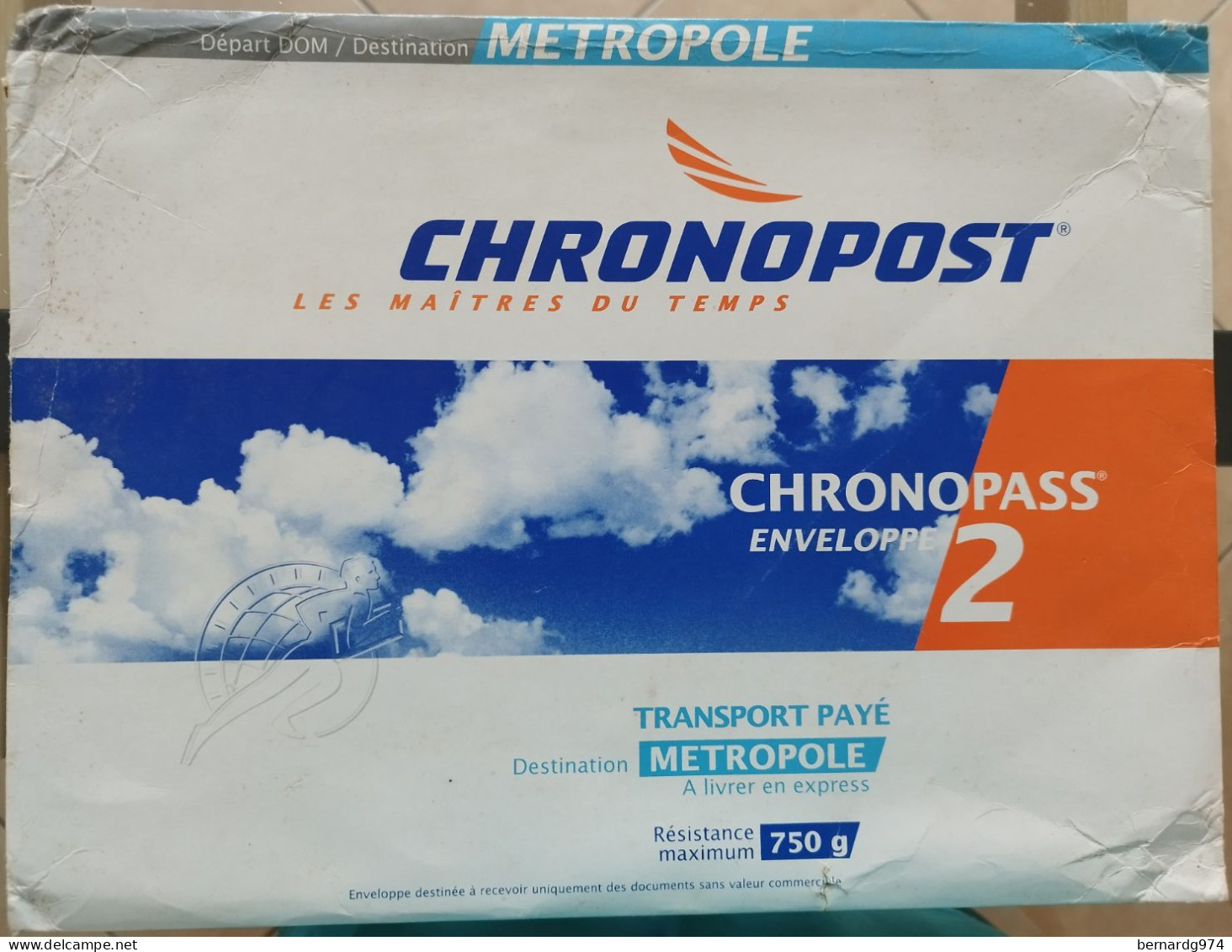 Réunion : Enveloppe Chronopost Avec Le Millésime Omis (2000) - Briefe U. Dokumente