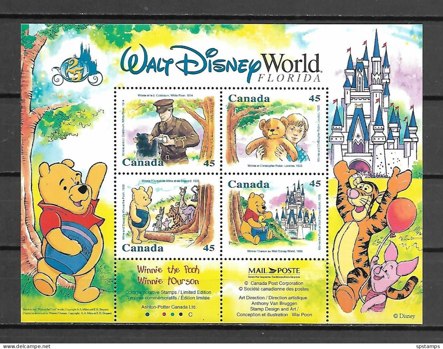 Disney Canada 1996 Winnie The Pooh MS MNH - Disney