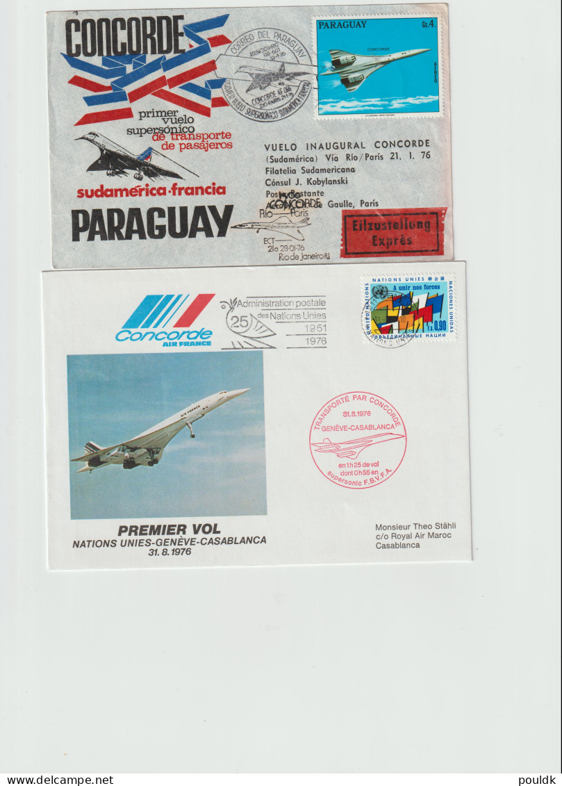 10 Concorde Covers, First Flights And Other Cover With Concorde Theme. Postal Weight Approx 120 Gramms. Please - Concorde