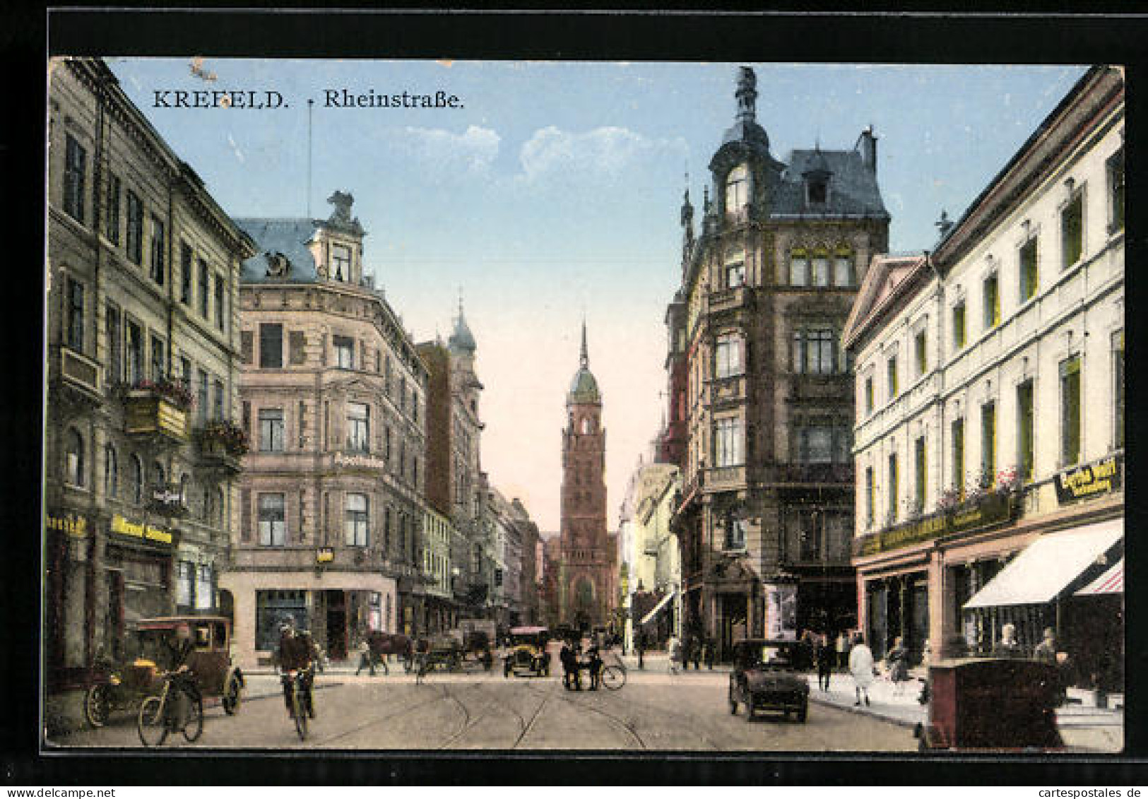AK Krefeld, Blick In Die Rheinstrasse  - Krefeld