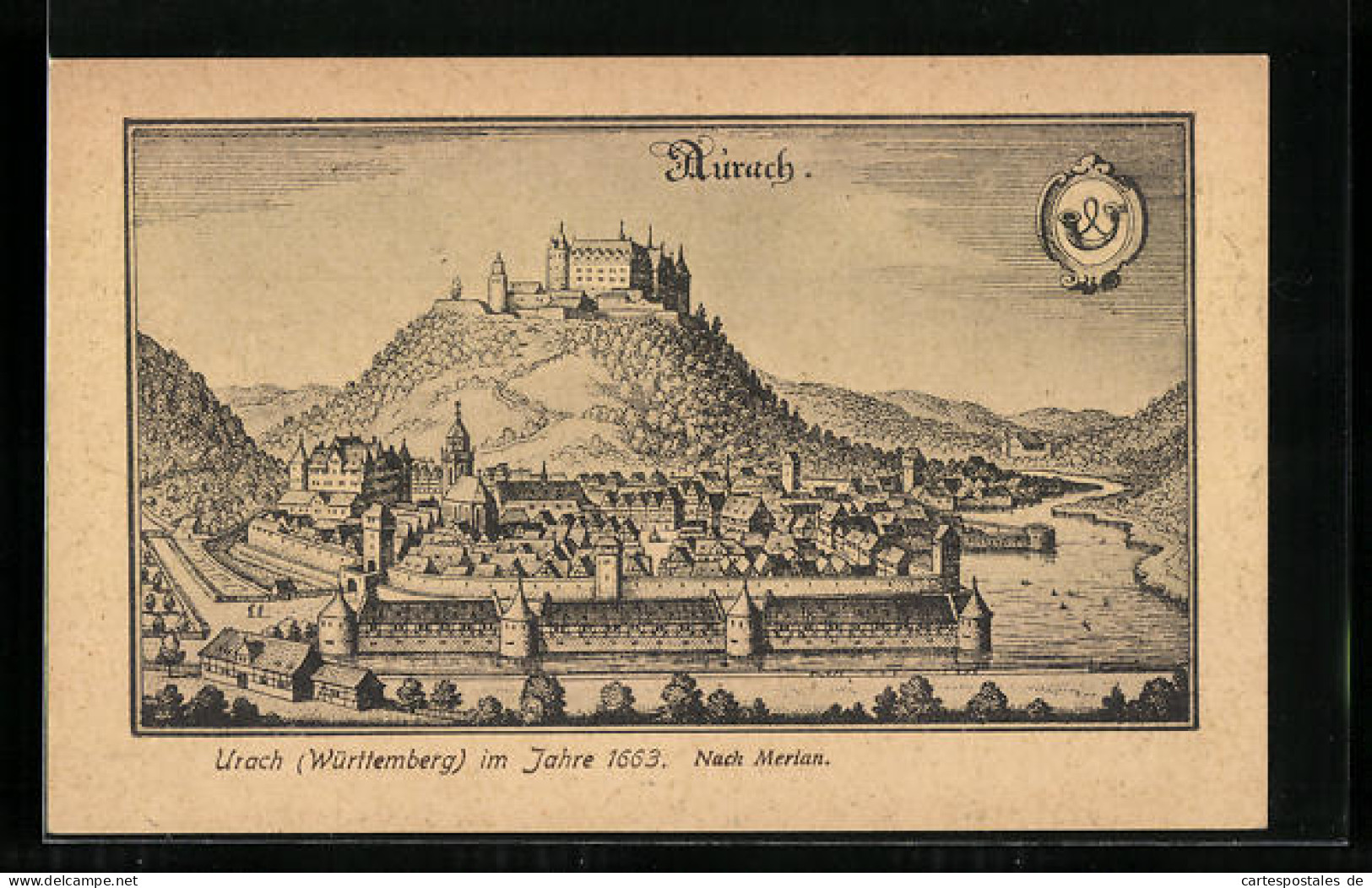 Künstler-AK Urach /Württ., Ortsansicht Im Jahre 1663, Nach Merian  - Other & Unclassified