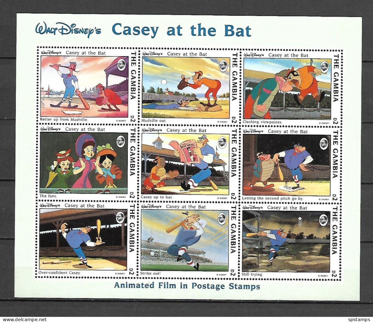 Disney Gambia 1993 Casey At The Bat Sheetlet MNH - Disney