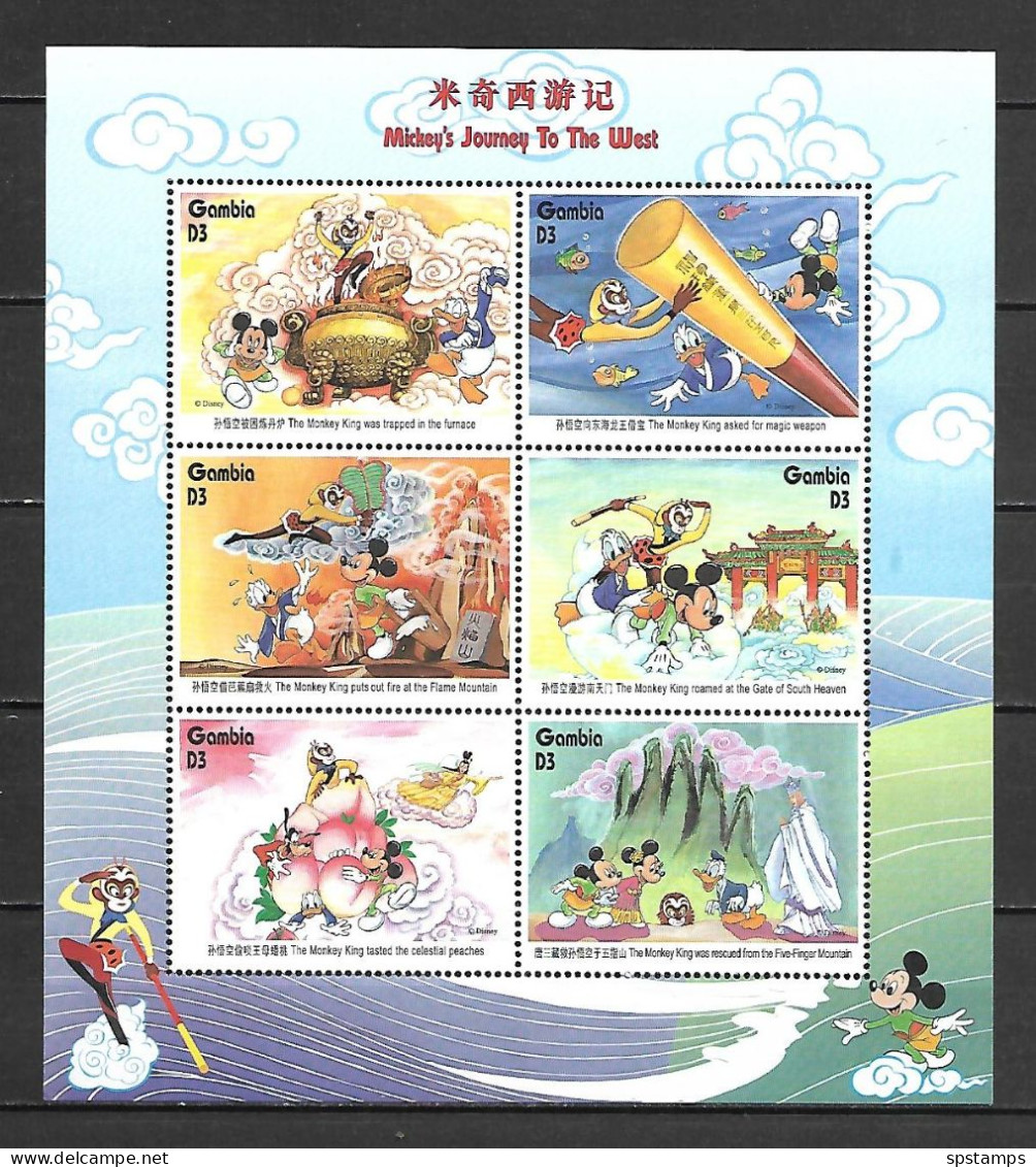 Disney Gambia 1997 Mickey's Journey To The West Sheetlet #2 MNH - Disney