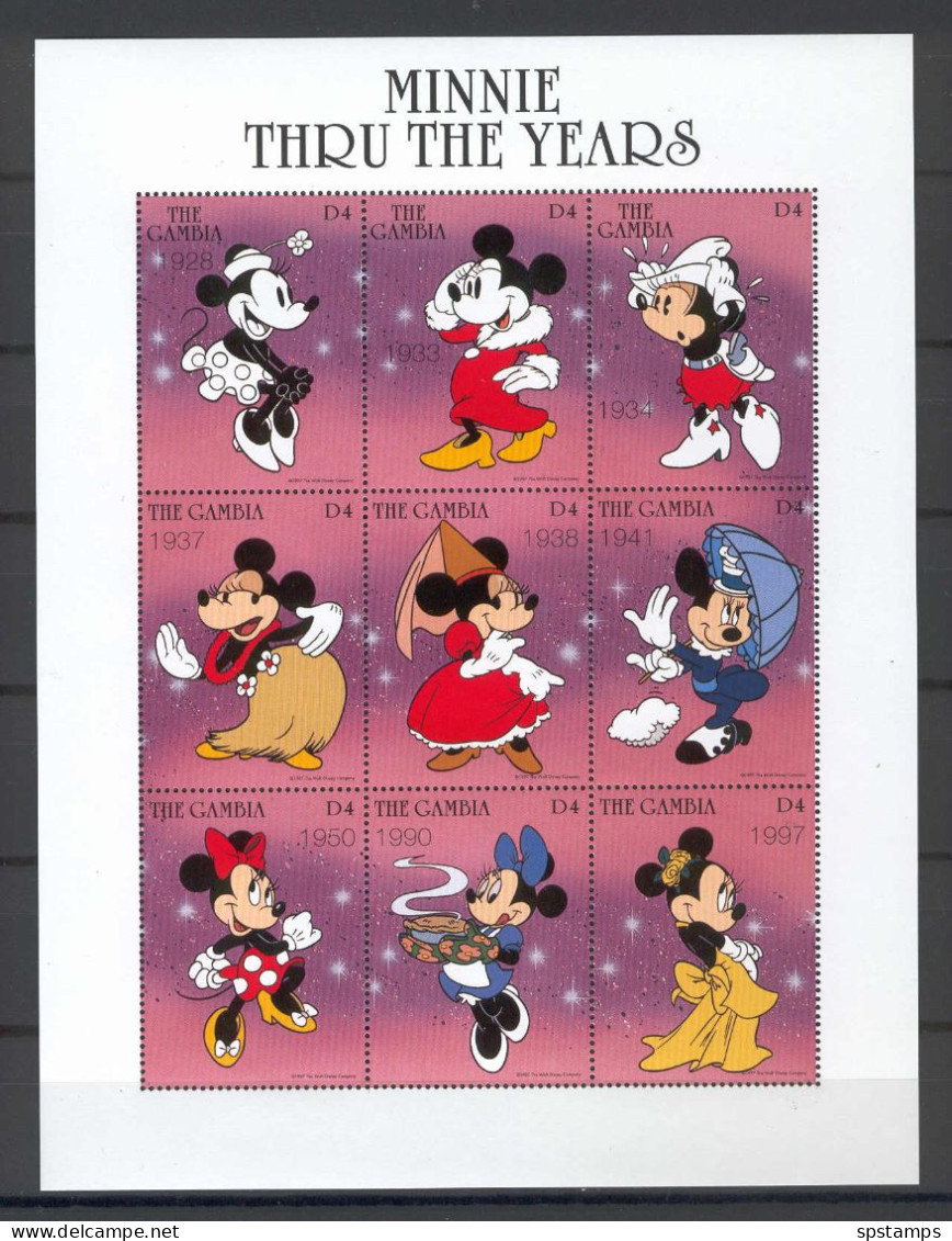 Disney Gambia 1997 Minnie Thru The Years Sheetlet MNH - Disney