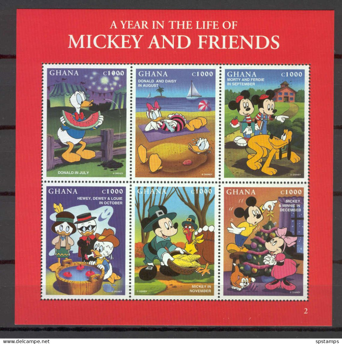 Disney Ghana 1998 Mickey And Friends #2 MS MNH - Disney