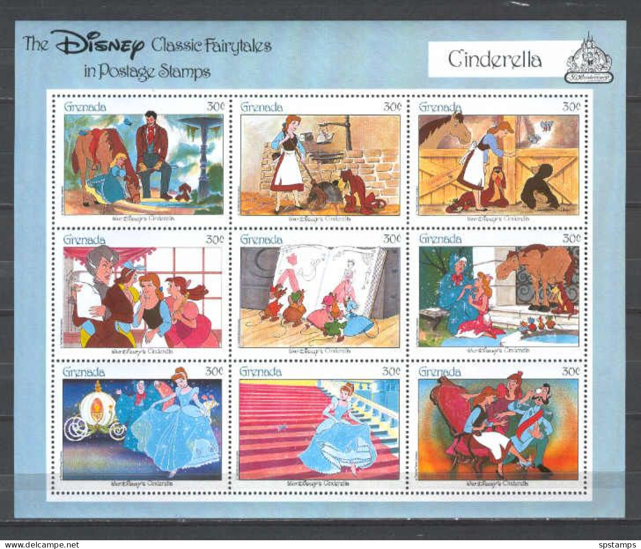 Disney Grenada 1987 Cinderella Sheetlet MNH - Disney