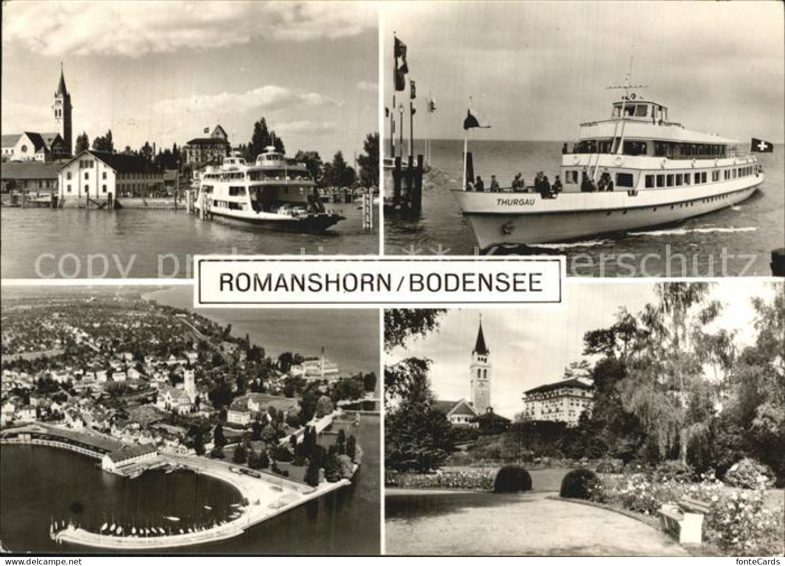 12588335 Romanshorn Bodensee Hafen Faehre Seeparkanlagen Kirche Fliegeraufnahme  - Other & Unclassified