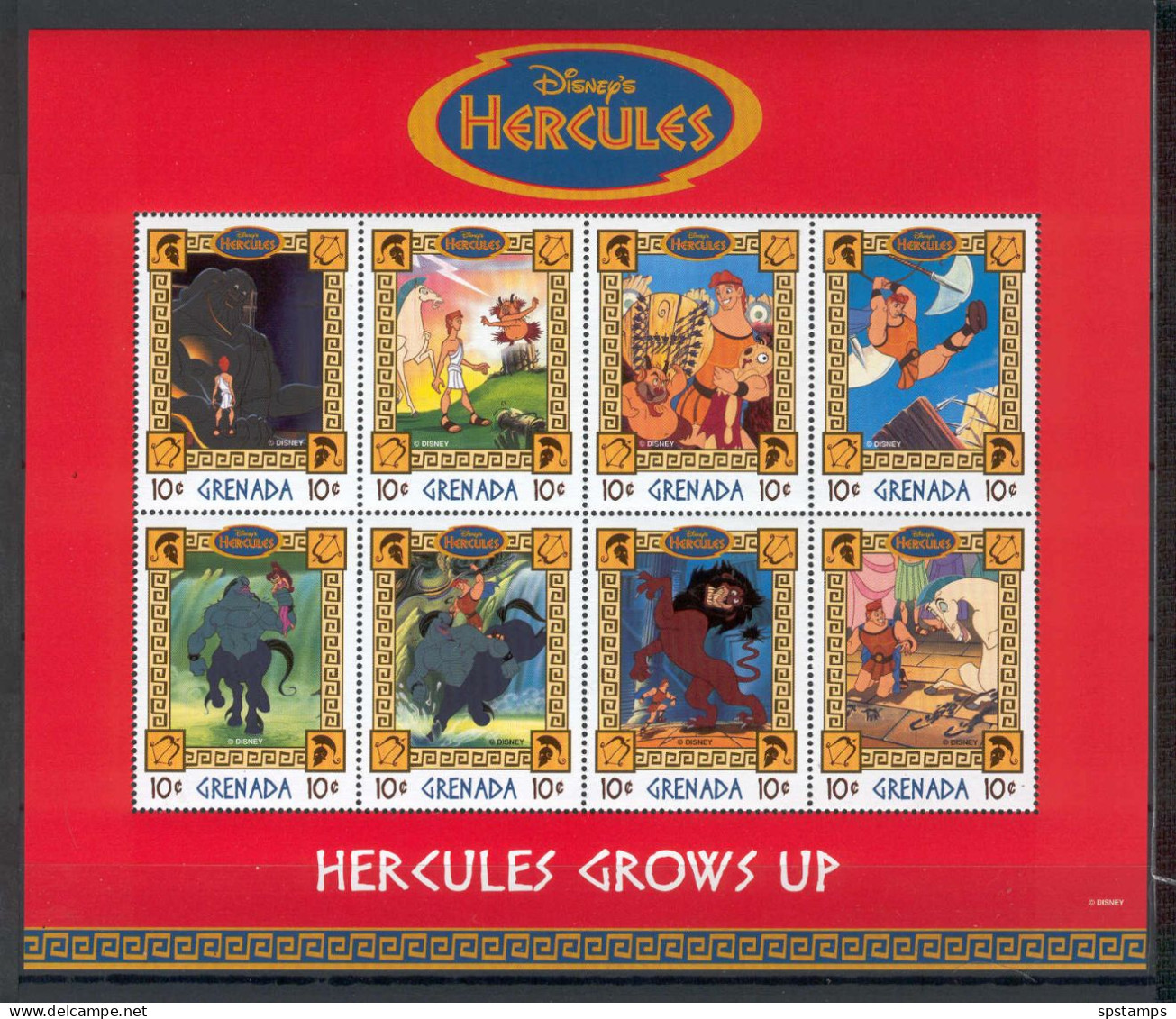 Disney Grenada 1998 Hercules Grows Up Sheetlet MNH - Disney