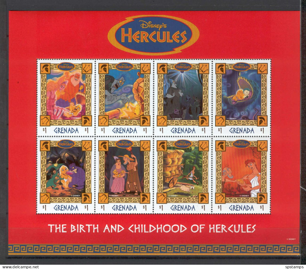Disney Grenada 1998 Hercules The Birth And Childhood Sheetlet MNH - Disney