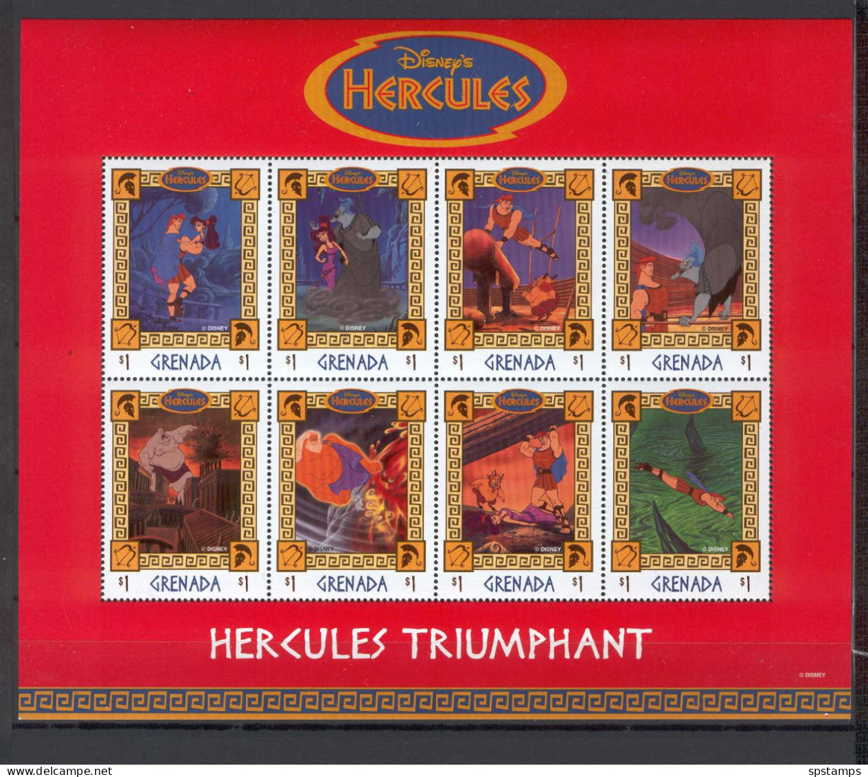 Disney Grenada 1998 Hercules Triumphant Sheetlet MNH - Disney