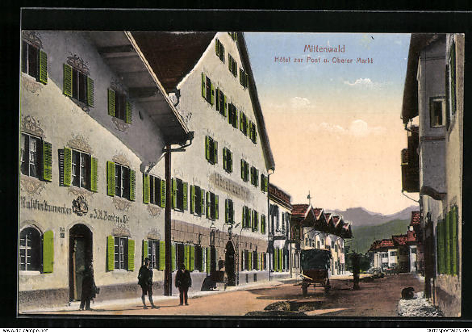 AK Mittenwald, Hotel Zur Post Und Oberer Markt  - Mittenwald