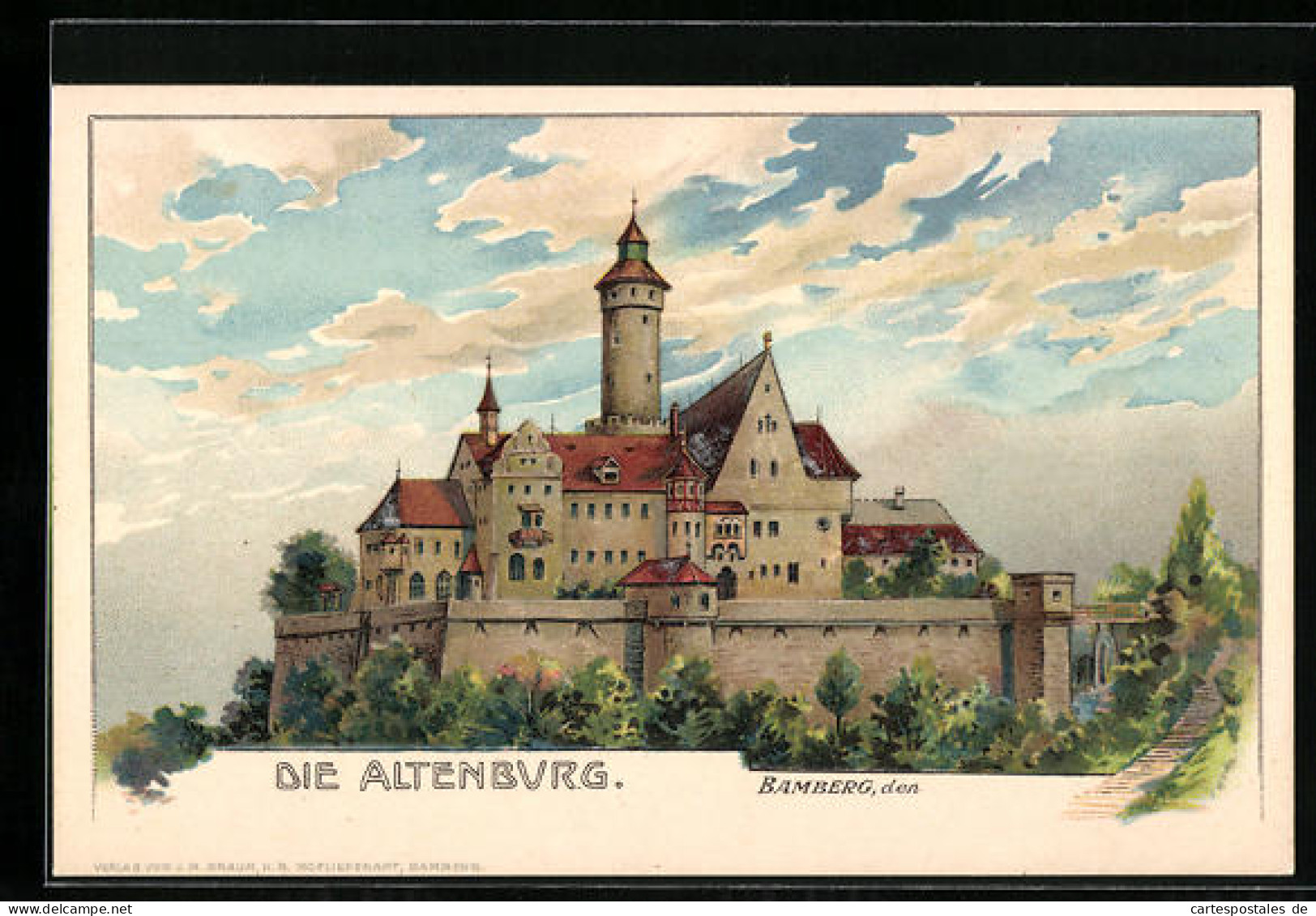 Lithographie Bamberg, Die Altenburg  - Bamberg