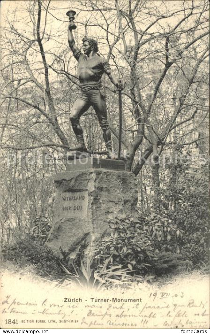 12577985 Zuerich ZH Turner Monument Zuerich - Sonstige & Ohne Zuordnung