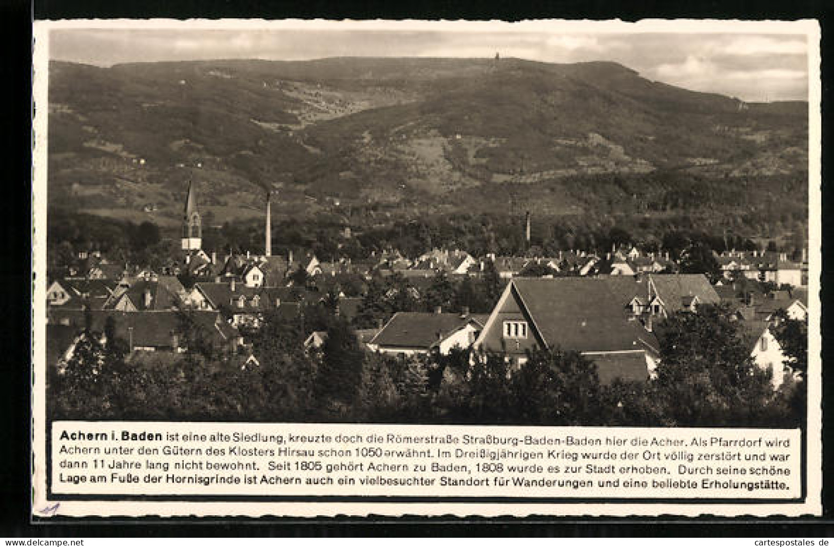 AK Achern I. Baden, Ortsansicht Mit Umland  - Baden-Baden