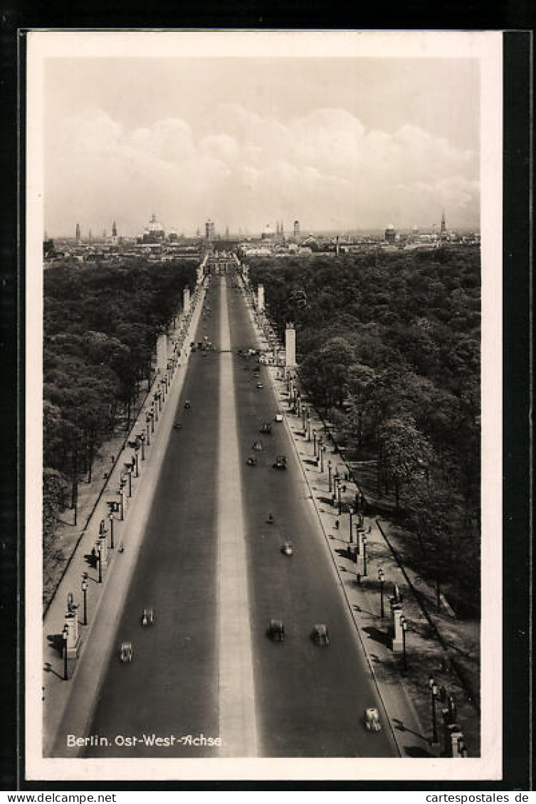 AK Berlin-Tiergarten, Ost-West-Achse Mit Autos  - Tiergarten