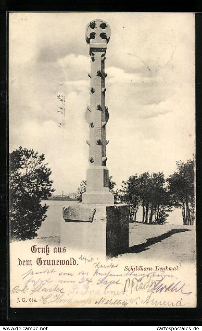 AK Grunewald, Das Schildhorn-Denkmal Im Sonnenlicht  - Grunewald