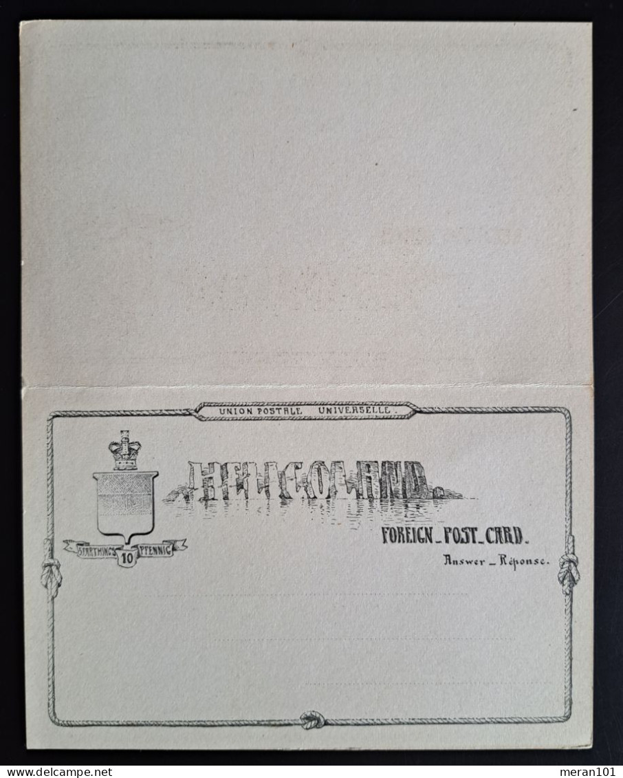 Helgoland 1879/80, Postkarte P7 Ungebraucht, Antwortkarte - Heligoland