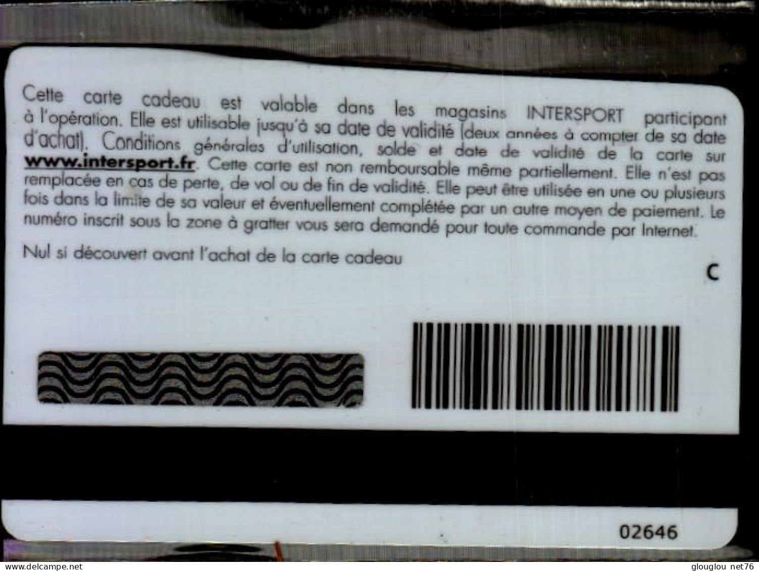 CARTE CADEAU...INTERSPORT..THOR HUSHOVD - Cartes De Fidélité Et Cadeau