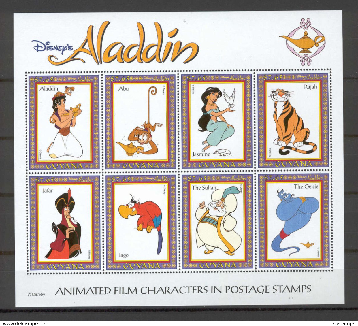 Disney Guyana 1993 Aladdin Sheetlet #1 MNH - Disney