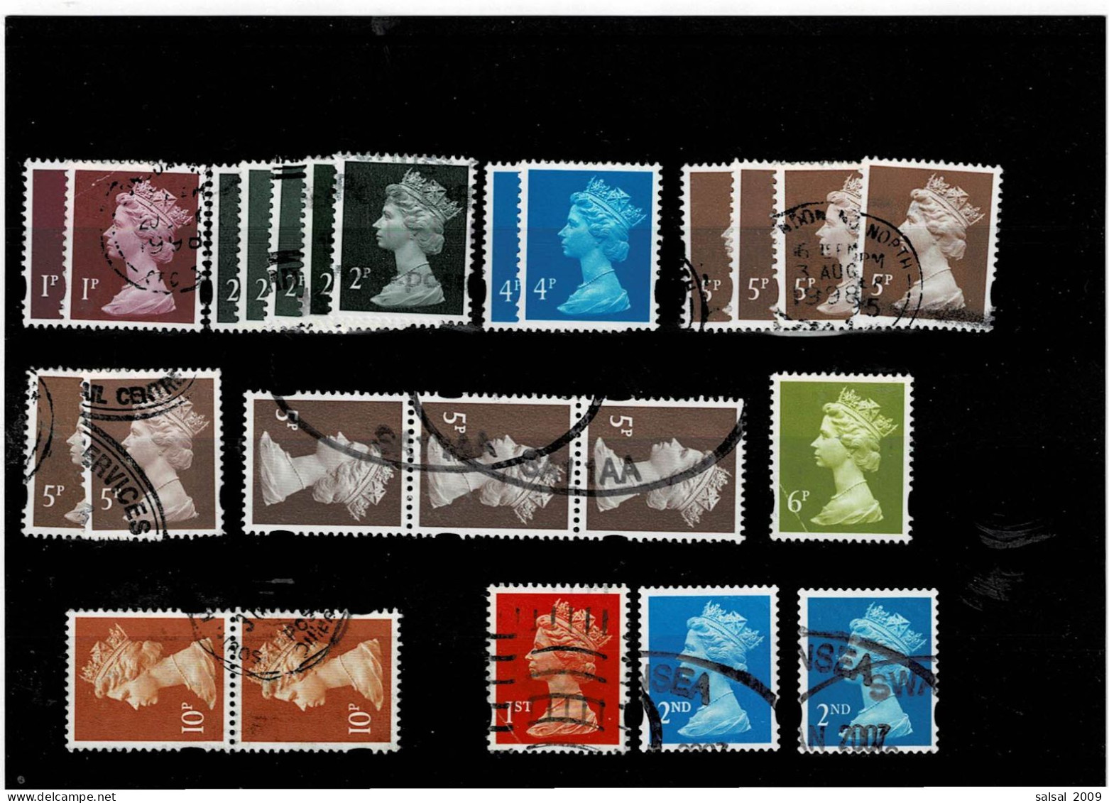 GRAN BRETAGNA ,24 Pezzi Usati Con Dentellatura Ellittica ,qualita Ottima - Used Stamps