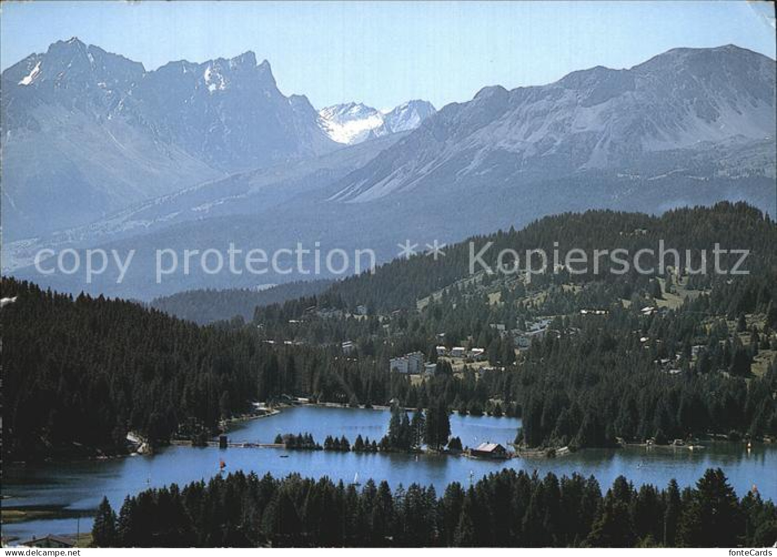 12492025 Lenzerheide GR Fliegeraufnahme Heidsee Mit Piz Arblatsch Forbisch Und P - Sonstige & Ohne Zuordnung