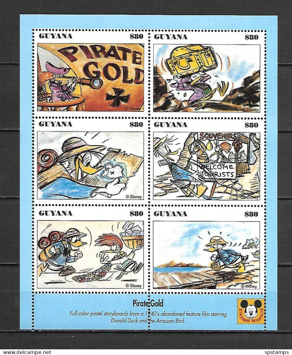 Disney Guyana 1993 Pirate Gold Sheetlet MNH - Disney