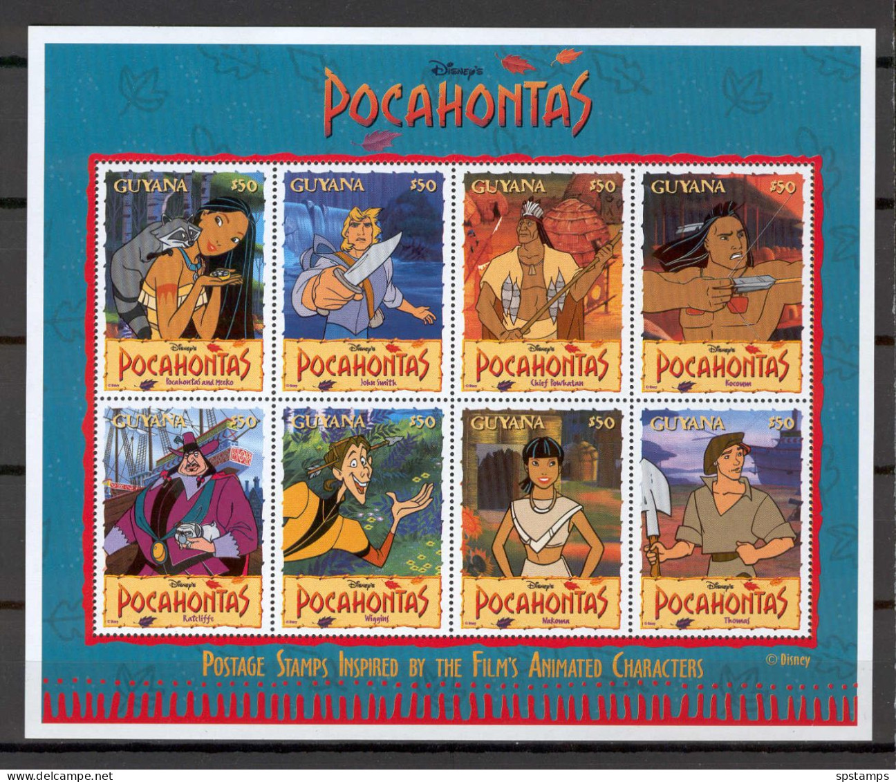 Disney Guyana 1995 Pocahontas Sheetlet #1 MNH - Disney