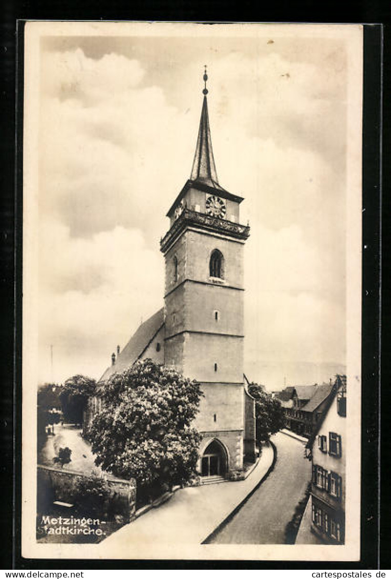 AK Metzingen, Strassenpartie Mit Stadtkirche  - Other & Unclassified