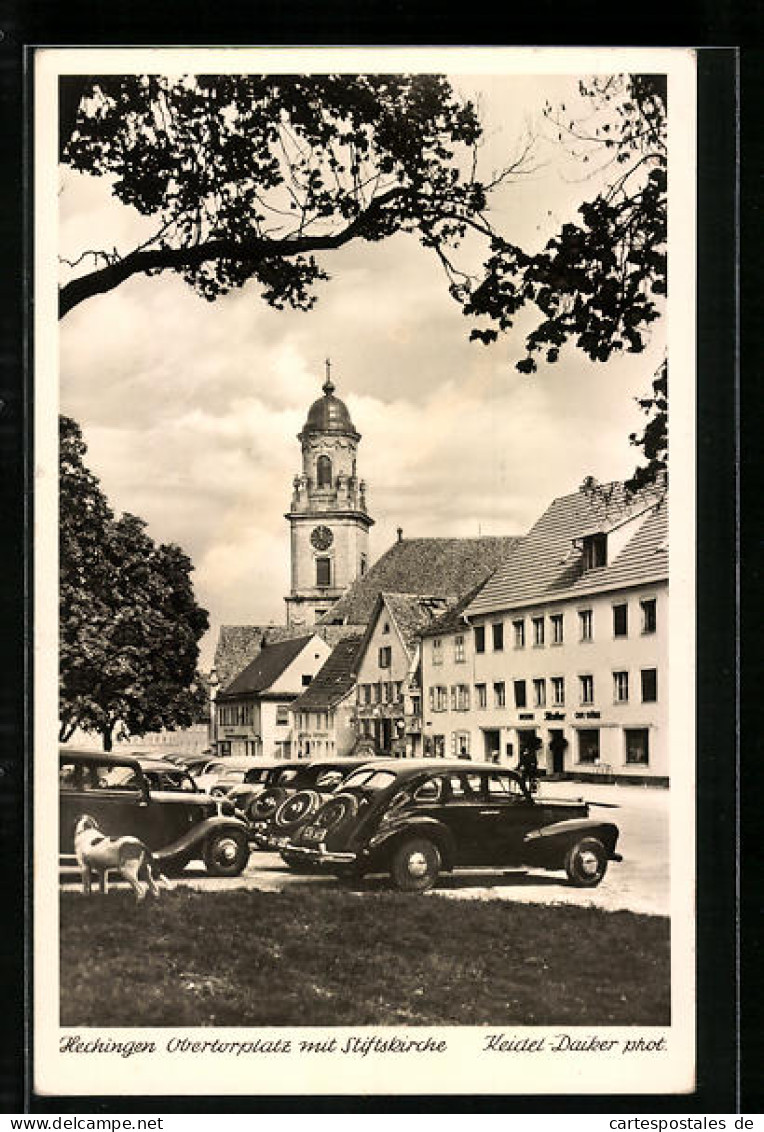 AK Hechingen, Obertorplatz Mit Stiftskirche  - Hechingen