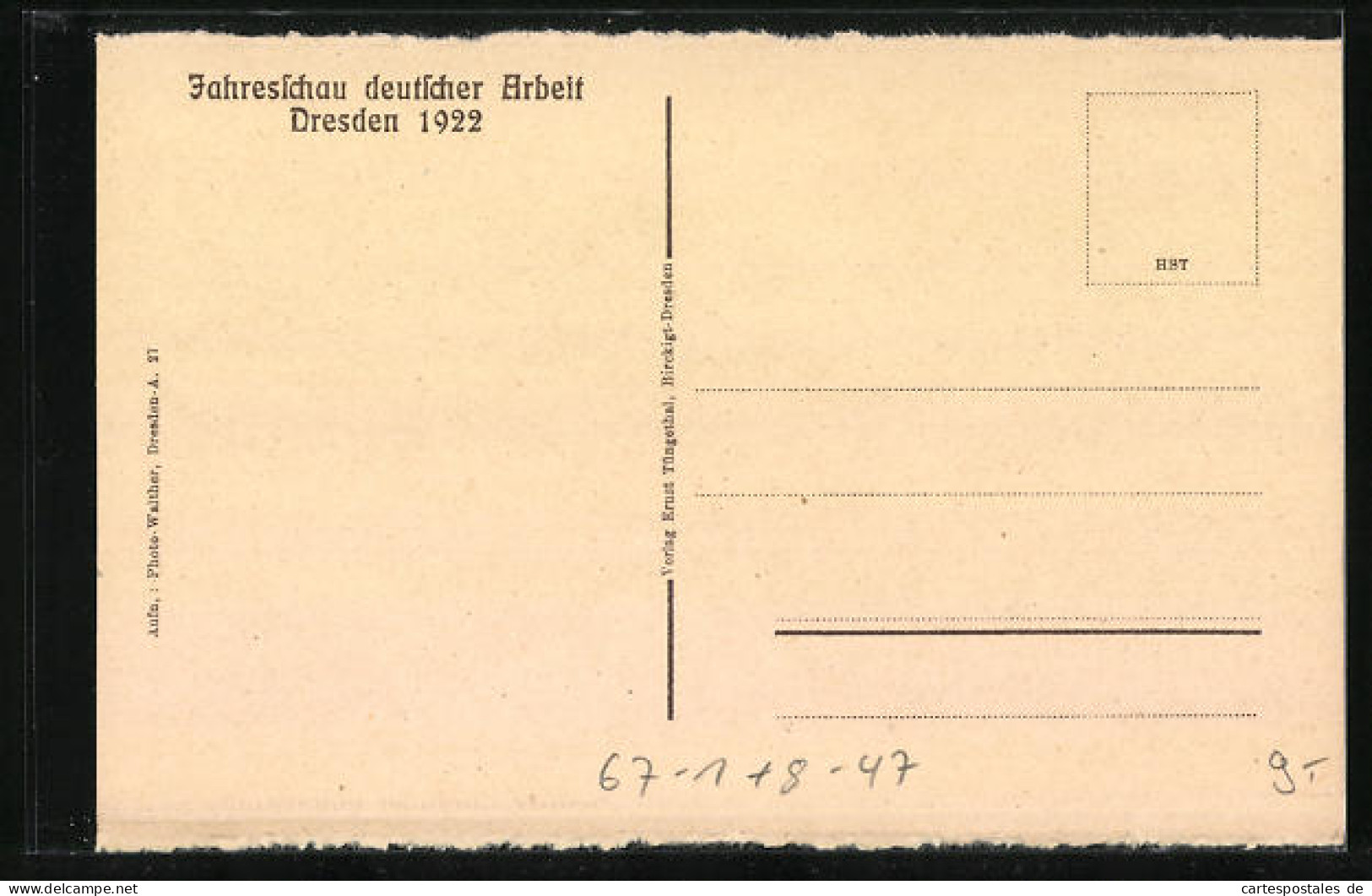 AK Dresden, Jahresschau Deutscher Arbeit 1922, Steinguthalle, Ausstellung  - Exhibitions