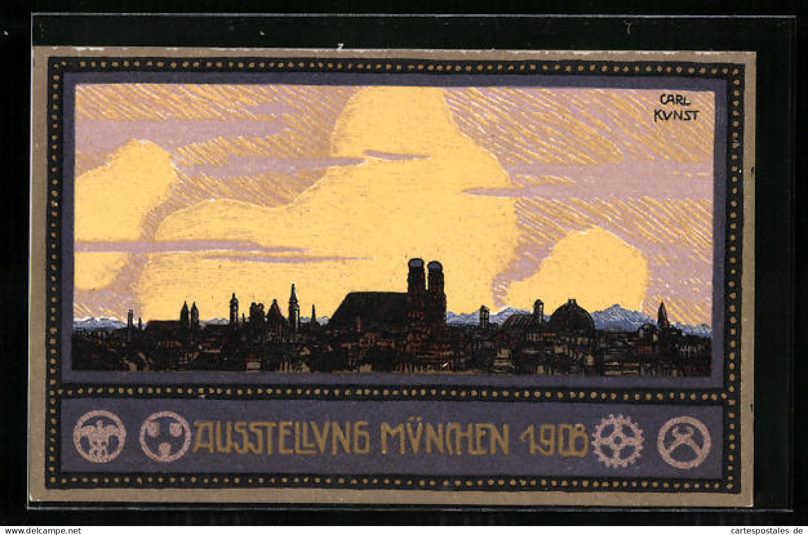 Künstler-AK Carl Kunst: München, Ausstellung 1908, Panorama  - Ausstellungen