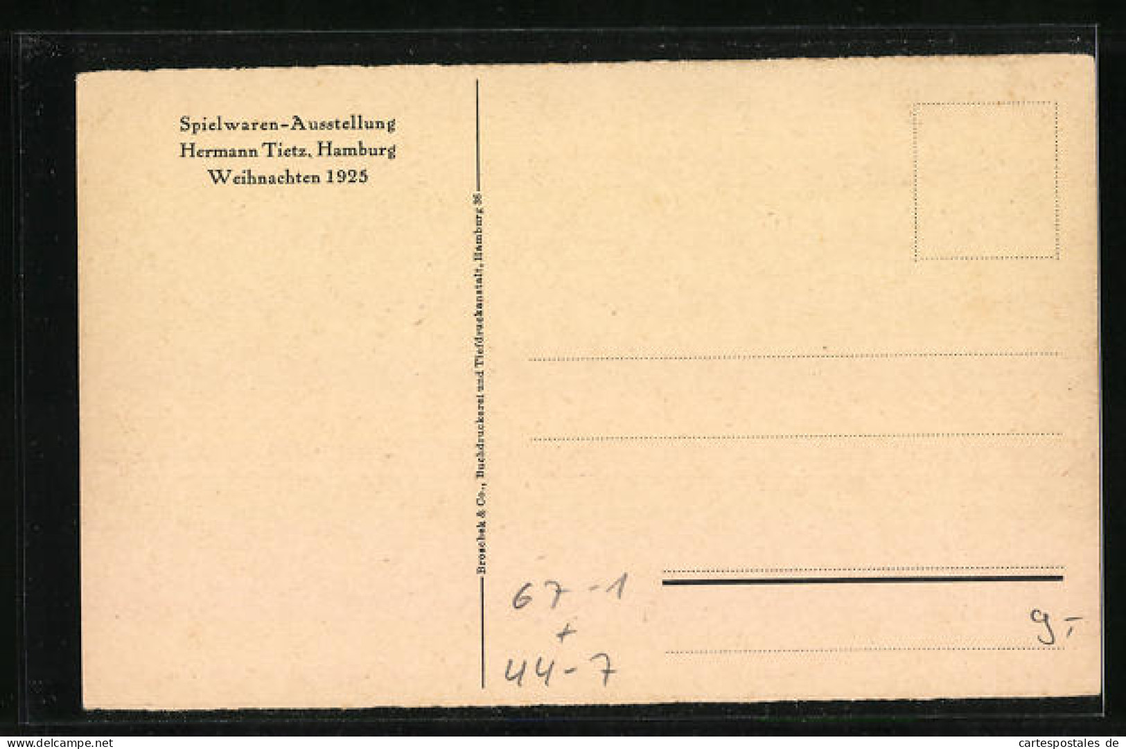 AK Hamburg, Alsterbelustigung Im Winter Aus Der Guten Alten Zeit, Puppen, Spielwaren-Ausstellung Hermann Tietz 1925  - Used Stamps