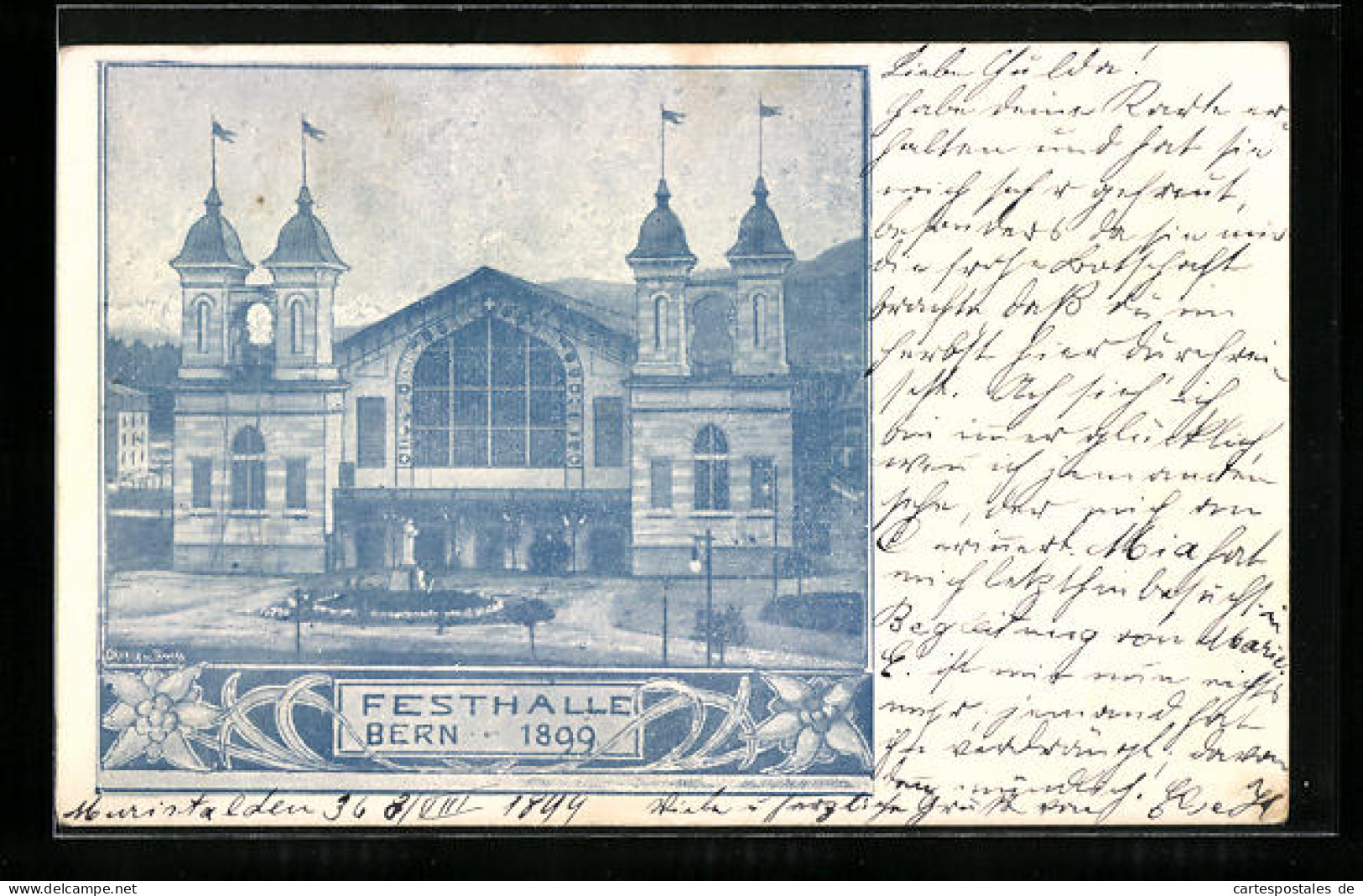 AK Bern, Festhalle, Sängerfest 1899  - Berne