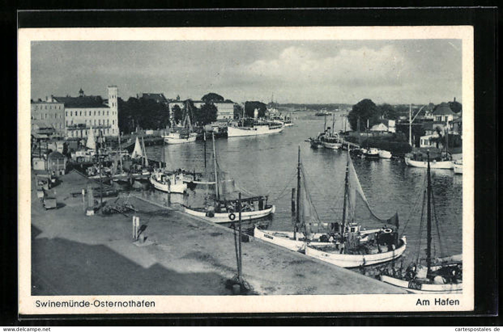 AK Swinemünde-Osternothafen, Am Hafen  - Pommern