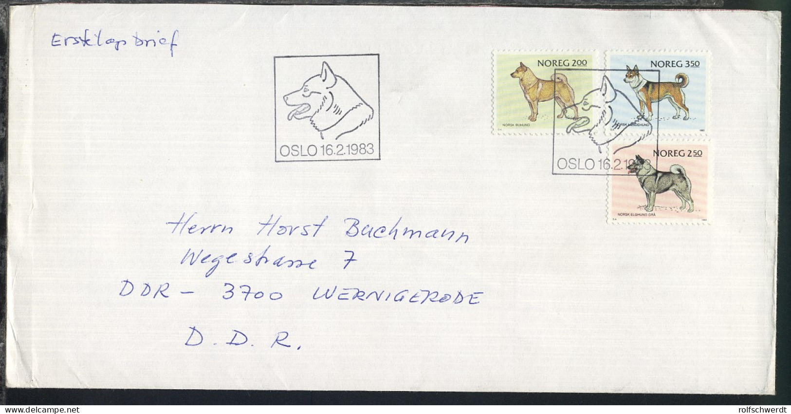 Norwegen 1975/83 9 Verschiedene FDC, 2x Ohne Anschrift, 7x Nach Wernigerode/DDR - Enteros Postales