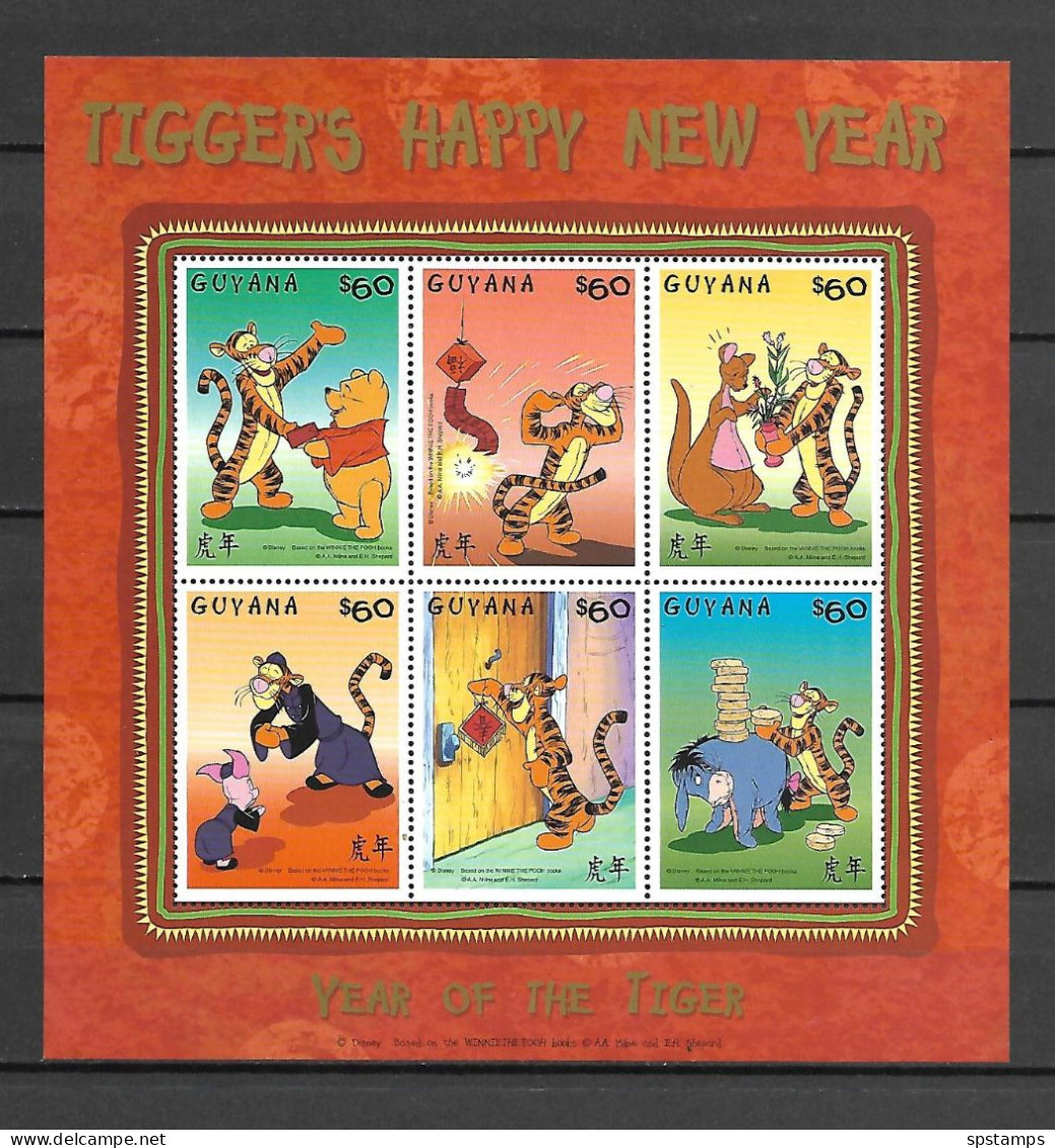 Disney Guyana 1998 Winnie The Pooh - Year Of The Tiger Sheetlet MNH - Disney