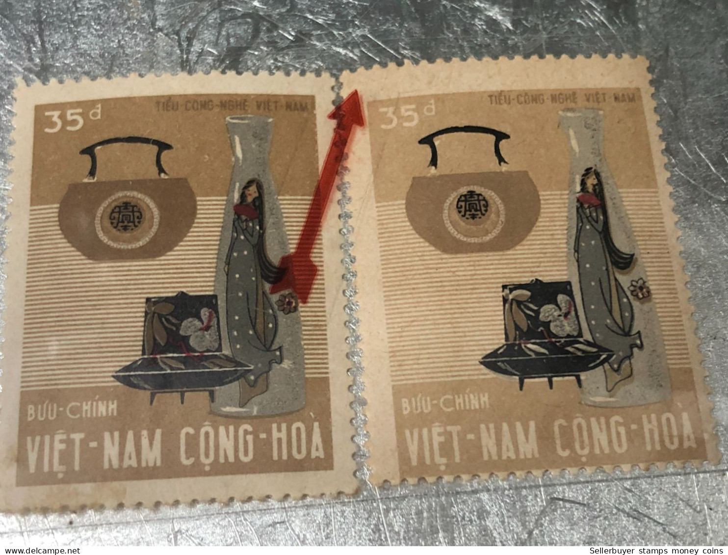 SOUTH VIETNAM Stamps(1967-ARTISANAT-0d50) Piled ERROR(printing)-vyre Rare - Viêt-Nam