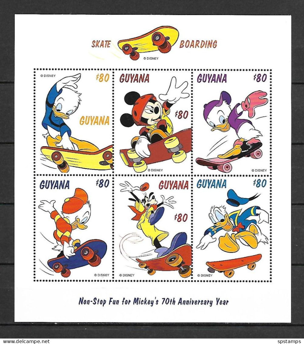 Disney Guyana 1999 Mickeys 70th Anniv Sheetlet #3 MNH - Disney