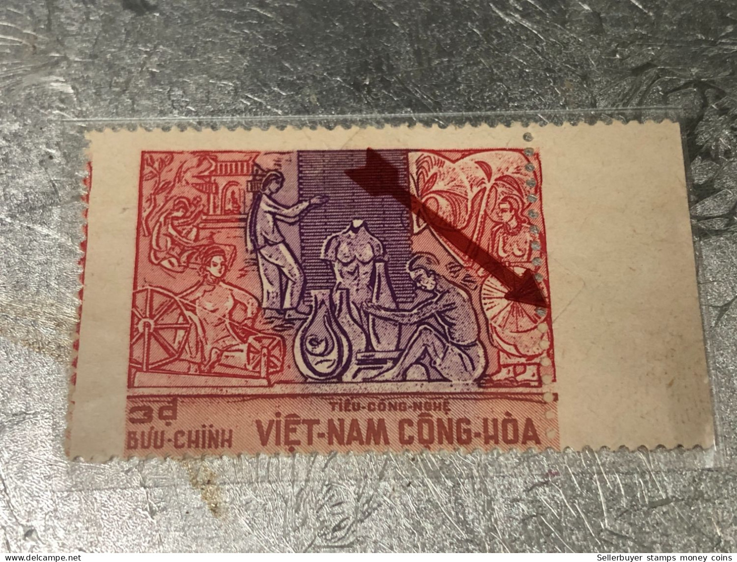 SOUTH VIETNAM Stamps(1967-ARTISANAT-1d50) Piled ERROR(printing)-vyre Rare - Viêt-Nam