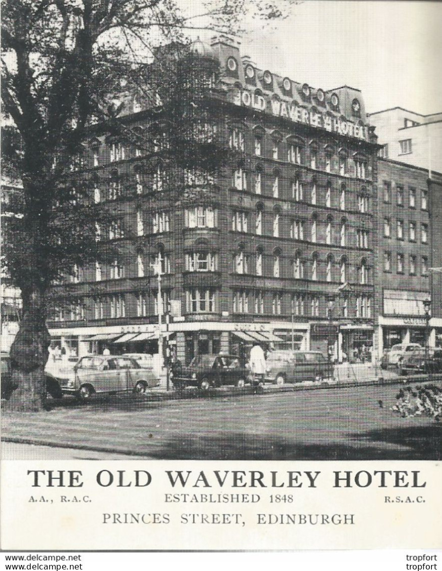 AS / Ancien Feuillet PUBLICITAIRE Carte De Visite CDV PUB The OLD WAVERLEY HOTEL EDINBURGH - Visiting Cards