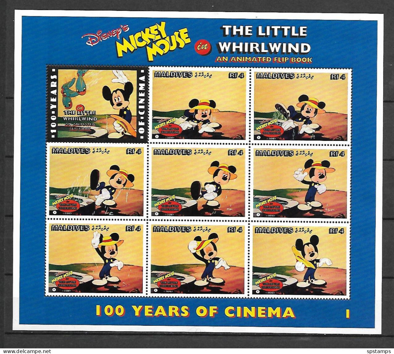 Disney Maldives 1996 The Little Whirlwind Sheetlet #1 MNH - Disney