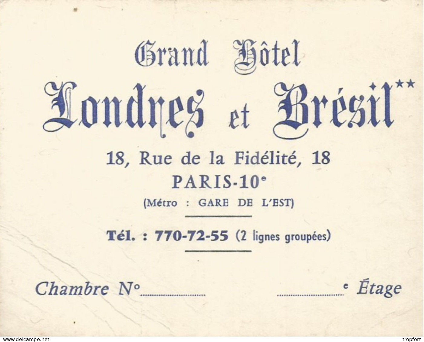AS / Ancienne CARTE De VISITE Publicitaire PUB CDV LONDRES Et BRESIL GRAND HOTEL PARIS - Visiting Cards