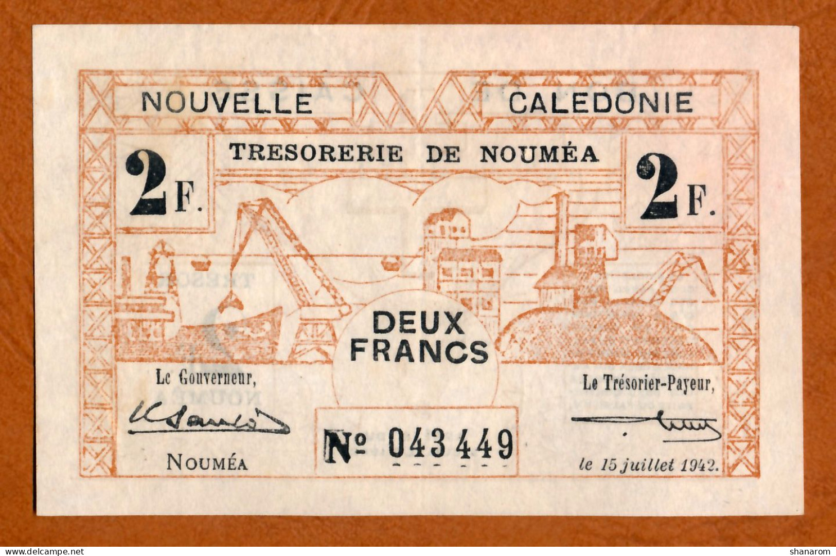 1942 // NOUVELLE CALEDONIE // TRESORERIE DE NOUMEA // JUILLET 1942 // Deux Francs // XF-SUP - Nouméa (Nieuw-Caledonië 1873-1985)