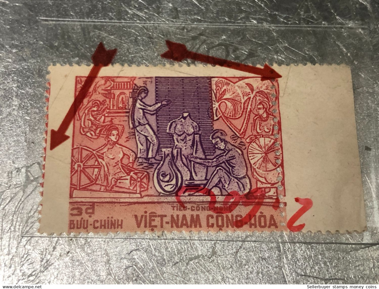 SOUTH VIETNAM Stamps(1967-ARTISANAT-1d50) Piled ERROR(printing)-vyre Rare - Vietnam