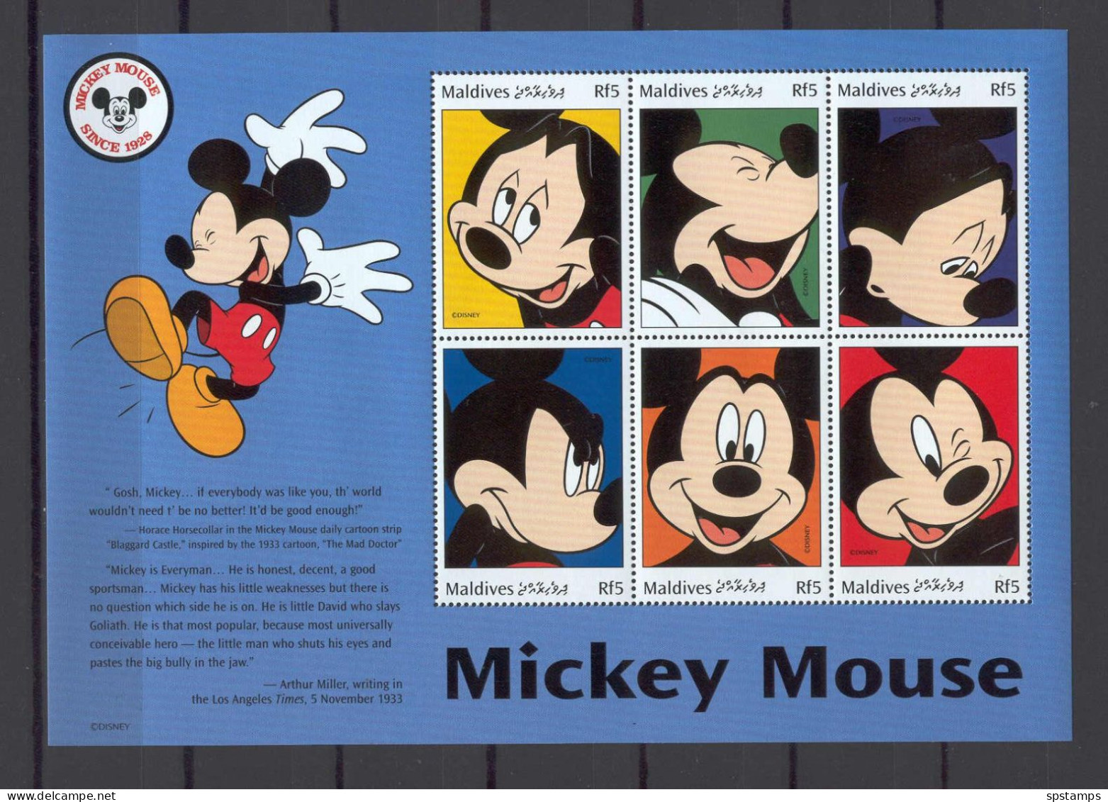 Disney Maldives 1999 Mickey Mouse MS MNH - Disney