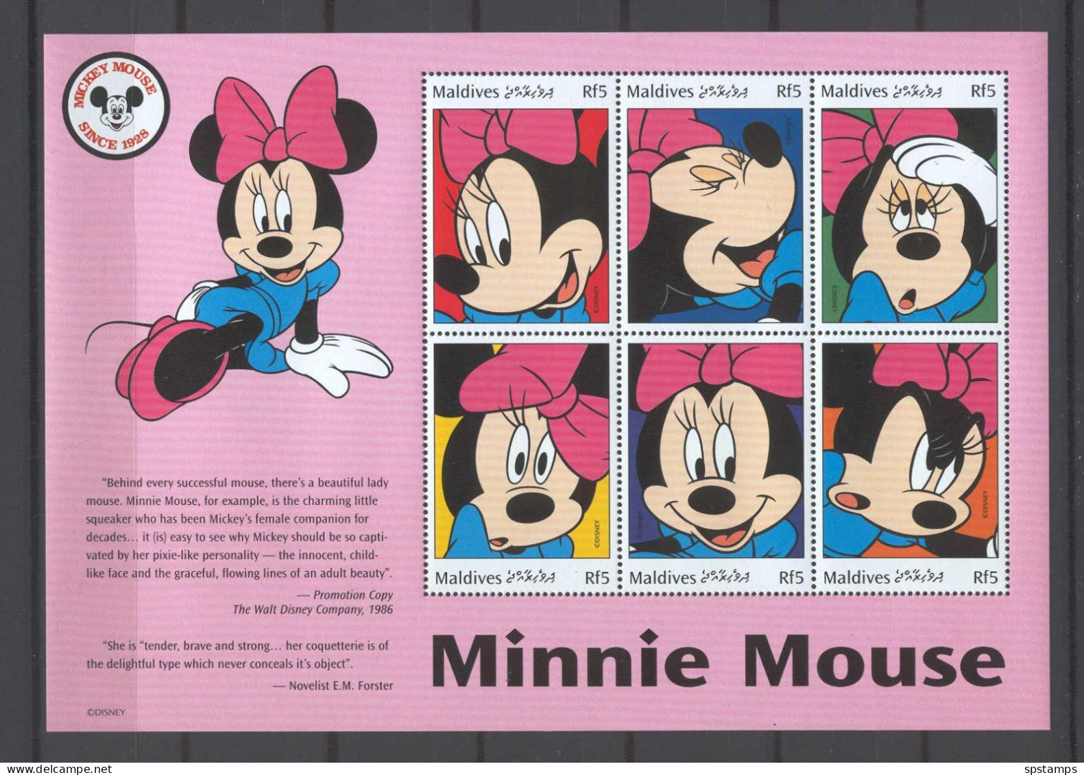 Disney Maldives 1999 Minnie Mouse MS MNH - Disney