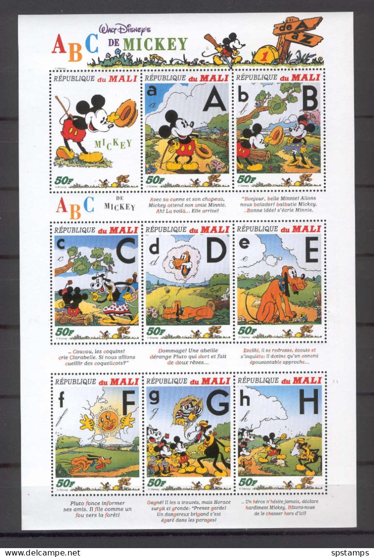 Disney Mali 1996 Mickey ABC Sheetlet #1 MNH - Disney